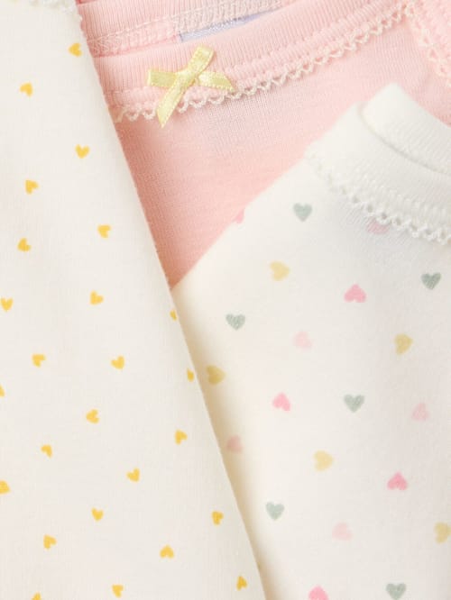 Petit Bateau: 三件印花棉质连体衣套装