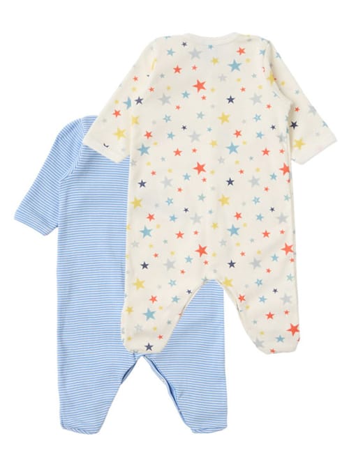 Petit Bateau: 2件棉质平纹针织连体衣套装