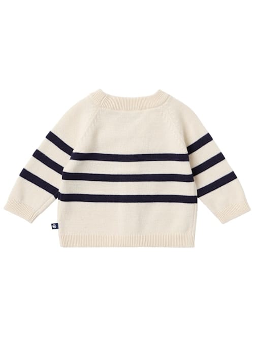 Petit Bateau: Gestreifter Cardigan aus Baumwollstrick