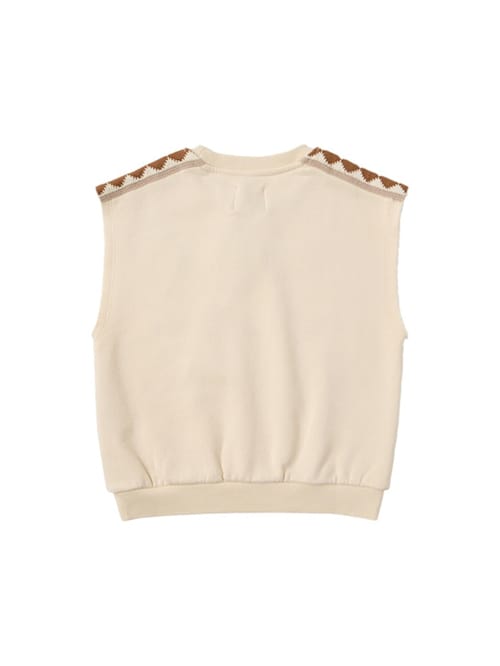 MORNING MESS THERAPY: Gilet in cotone con intarsio
