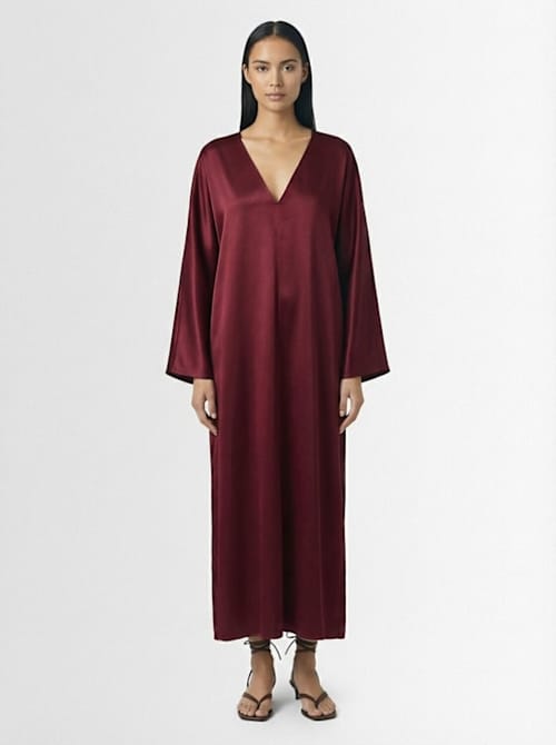 BY MALENE BIRGER: Satin midi dress with V-neck