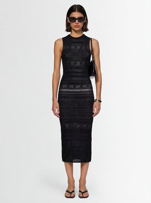 Laneus: Knitted midi dress with cut-out