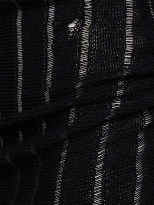 Laneus: Cotton knit openwork dress