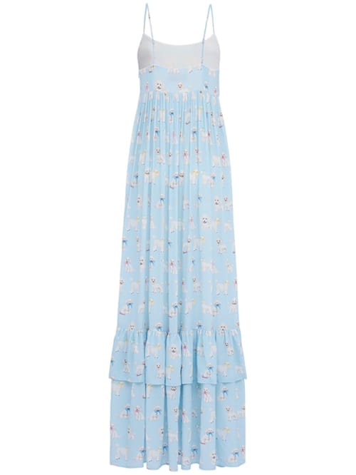 FIORUCCI: Printed ruffled maxi dress