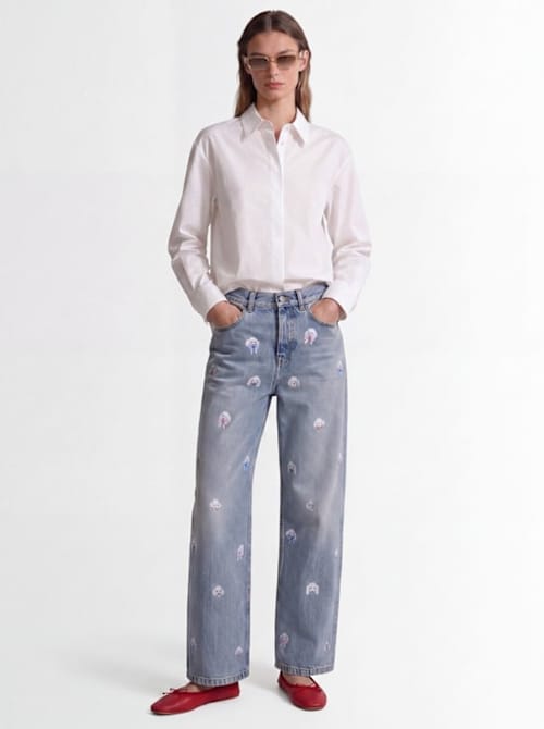 FIORUCCI: 宽腿刺绣牛仔裤