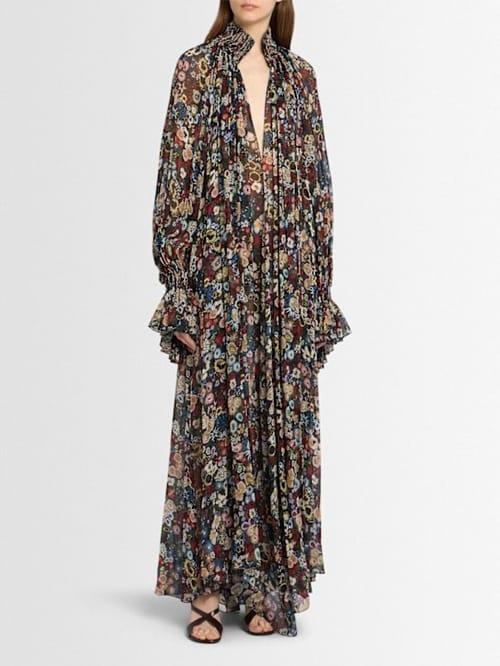 Khaite: Silk turtleneck maxi dress