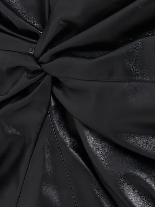 The Attico: Strapless draped lambskin mini dress