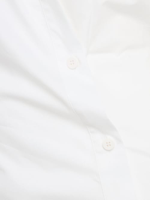 The Attico: Draped cotton mini shirt dress