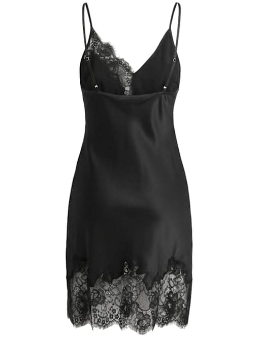 Fleur Du Mal: Silk satin lace mini dress