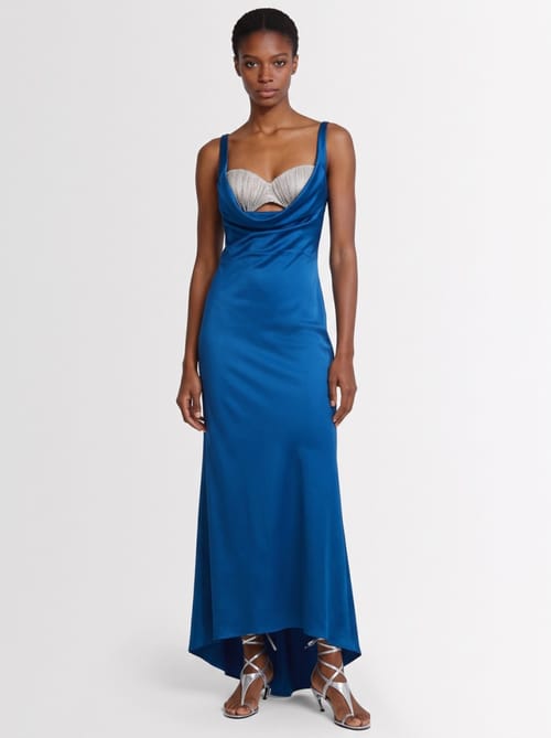 Giuseppe Di Morabito: Satin maxi dress with crystals