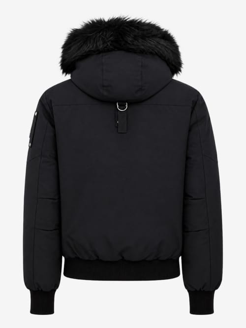 Moose Knuckles: Ballistic cotton down bomber w/ fur trim
