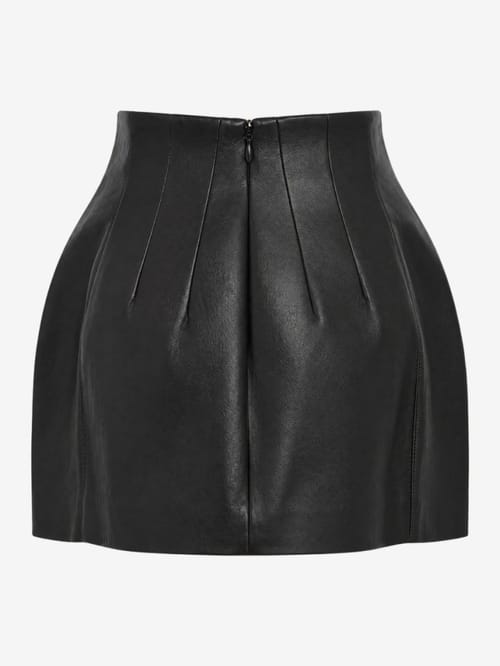 LA PISCINE: Baloon leather skirt