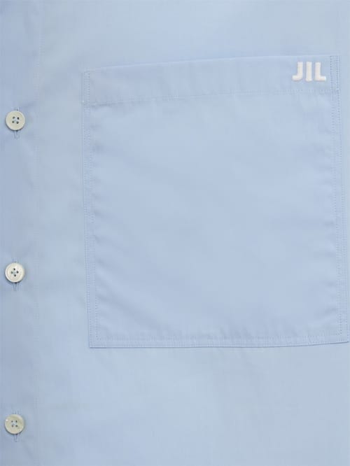 Jil Sander: Jil Sander logo 棉质平纹布宽松衬衫