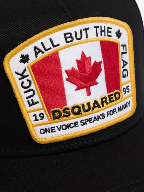 Dsquared2: Flag patch cotton canvas baseball cap