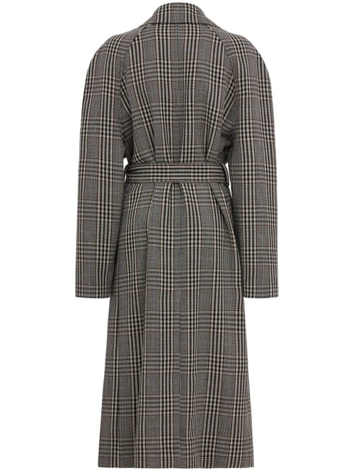 Stella McCartney: Abrigo de lana a cuadros con cinturón