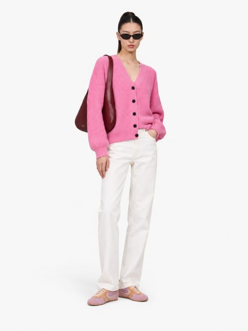 MSGM: Cardigan a coste con scollo a V