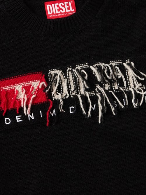 Diesel Kids: Cotton blend crewneck sweatshirt w/logo