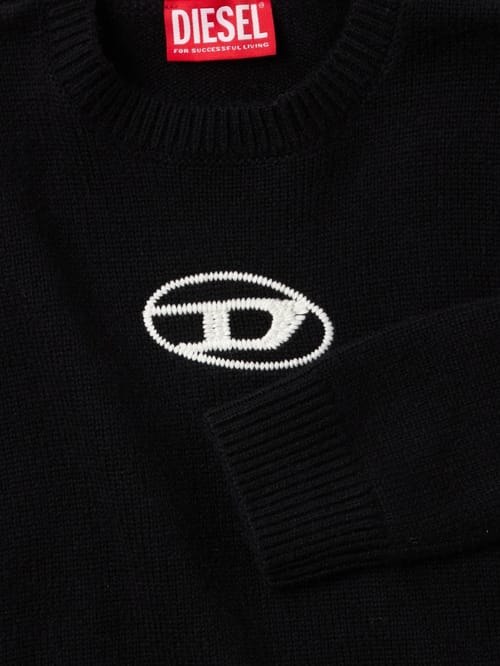 Diesel Kids: Cotton crewneck sweatshirt w/logo