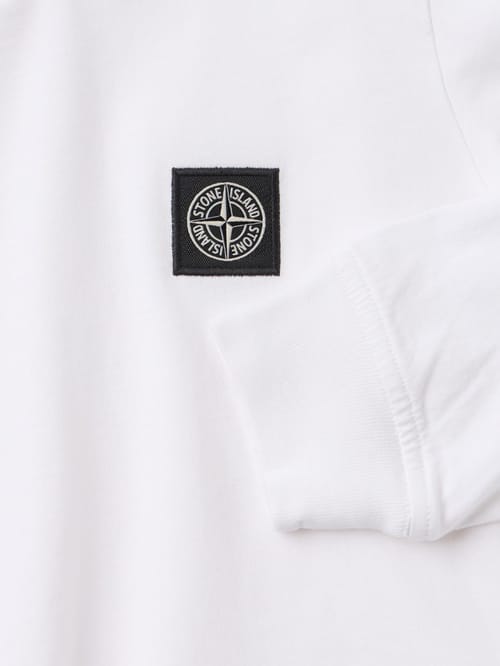 Stone Island Junior: 印有标志的棉质长袖T恤