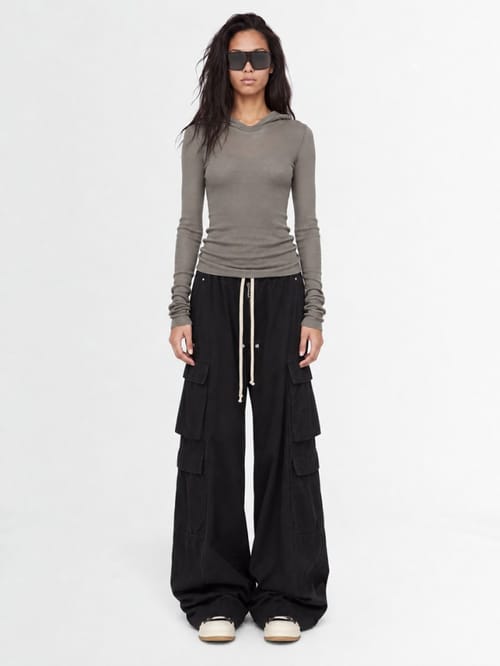 Rick Owens: cropped hooded rib t-shirt