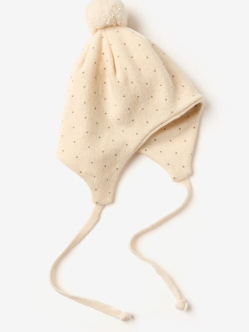 1 + IN THE FAMILY: Knit bonnet with pom-pom