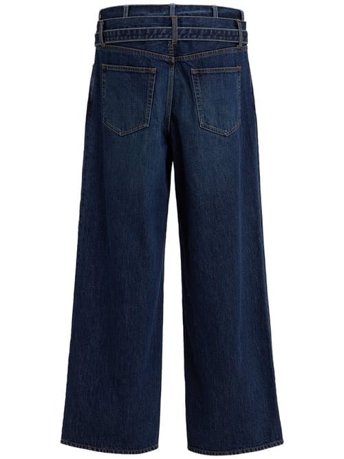 Sacai: 高腰宽腿牛仔裤