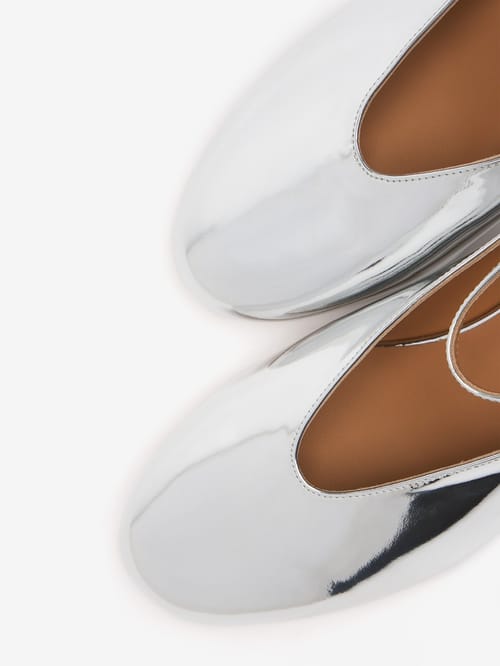 Jil Sander: Elyss metallic leather ballerina flats