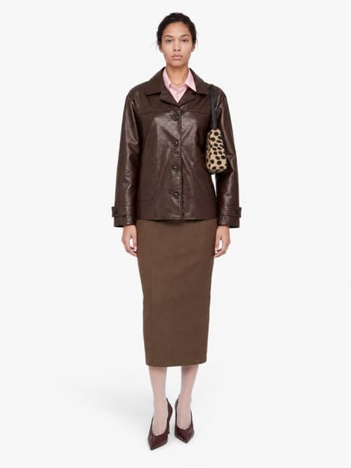 LA PISCINE: Faux patent leather jacket