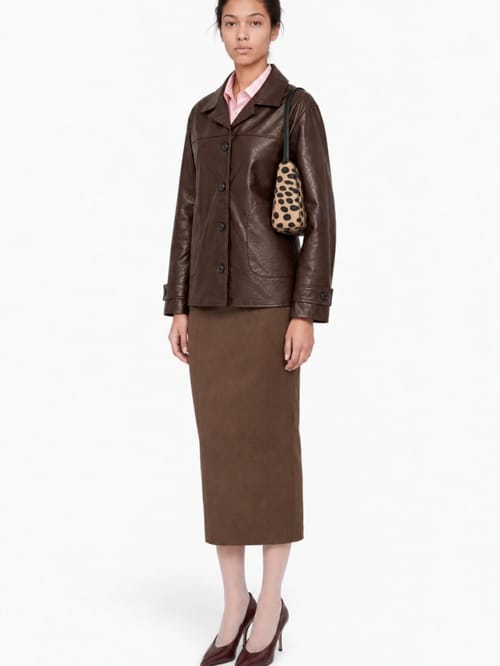 LA PISCINE: Faux patent leather jacket