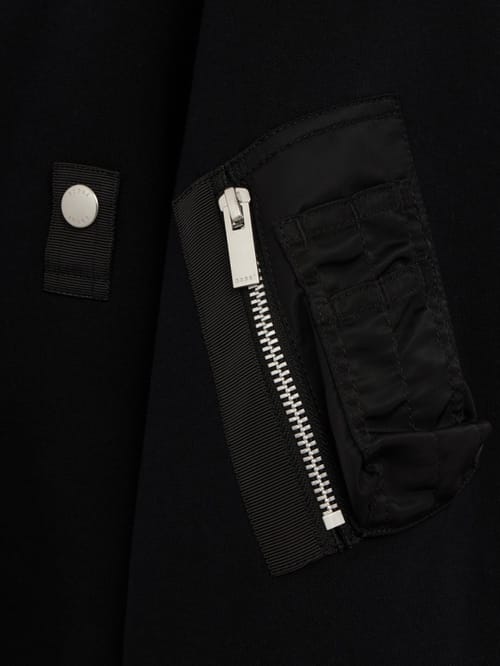 Sacai: Cropped nylon twill zip-up hoodie