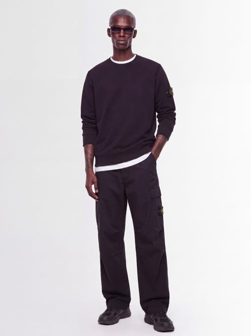 Stone Island: 带背襟的棉质圆领卫衣