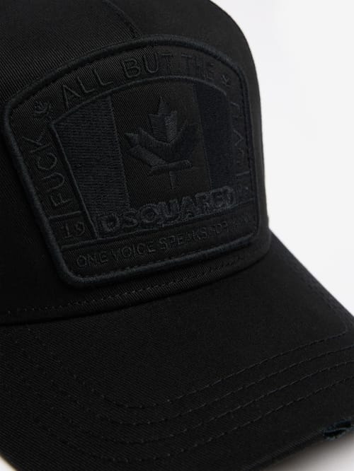 Dsquared2: Flag patch cotton canvas baseball hat