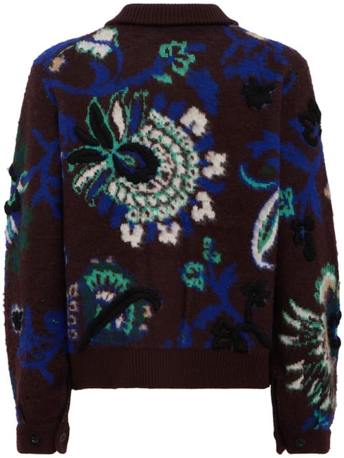 Sacai: Floral Jacquard Knit Blouson
