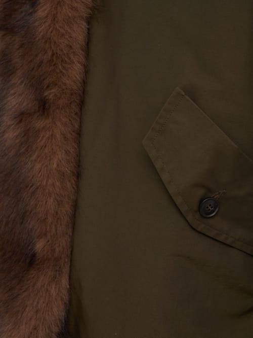 LA PISCINE: Fox fur padded jacket