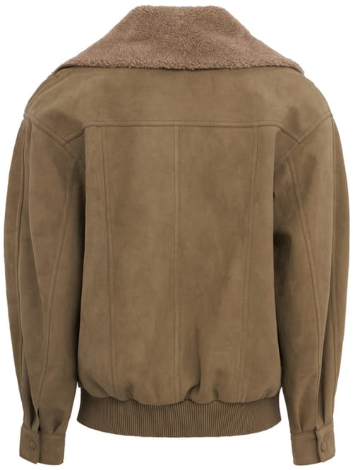 Stella McCartney: Plush-trimmed alter suede jacket