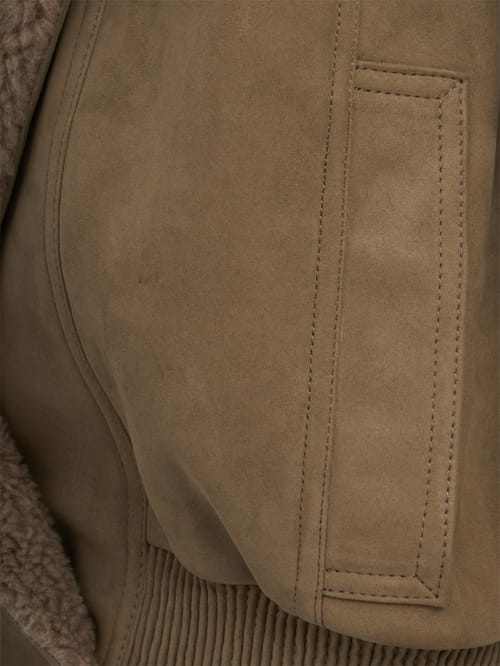 Stella McCartney: Plush-trimmed alter suede jacket