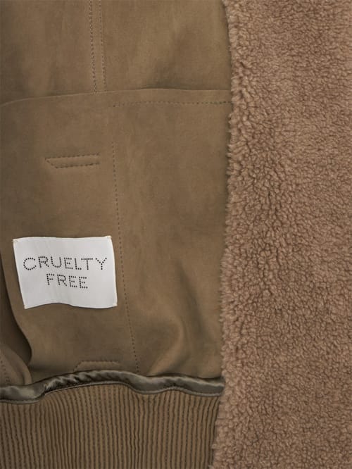Stella McCartney: Plush-trimmed alter suede jacket