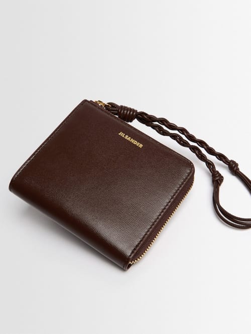Jil Sander: Zip-around-Kartenetui aus Kalbsleder