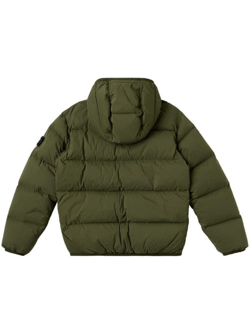 Stone Island Junior: 连帽尼龙羽绒夹克