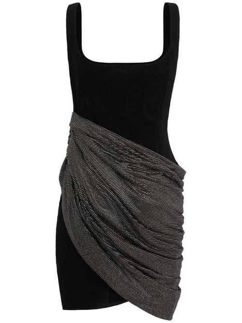 Giuseppe Di Morabito: Jersey & metallic mesh mini dress