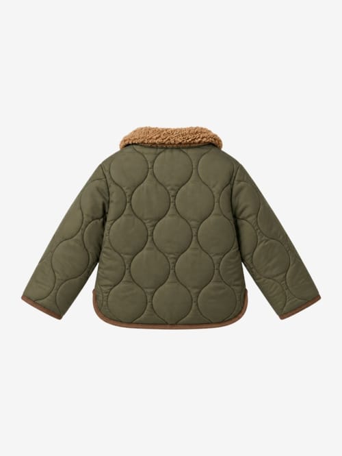 1 + IN THE FAMILY: Quilted jacket with faux fur collar