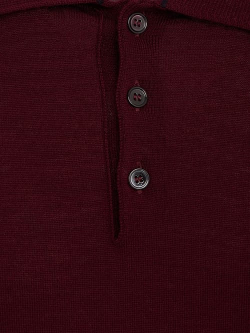 CRUNA: knitted long-sleeve polo shirt