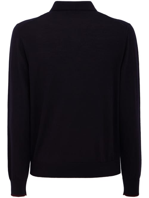CRUNA: knitted long-sleeve polo shirt