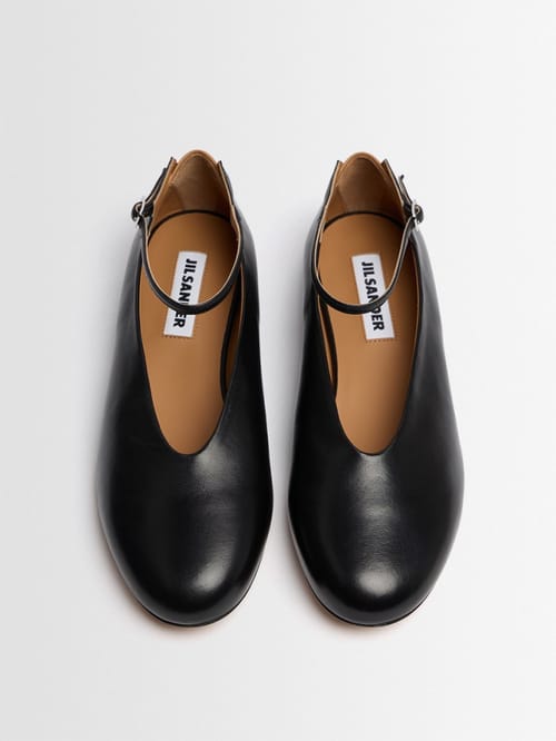 Jil Sander: Cowhide leather ballerina flats
