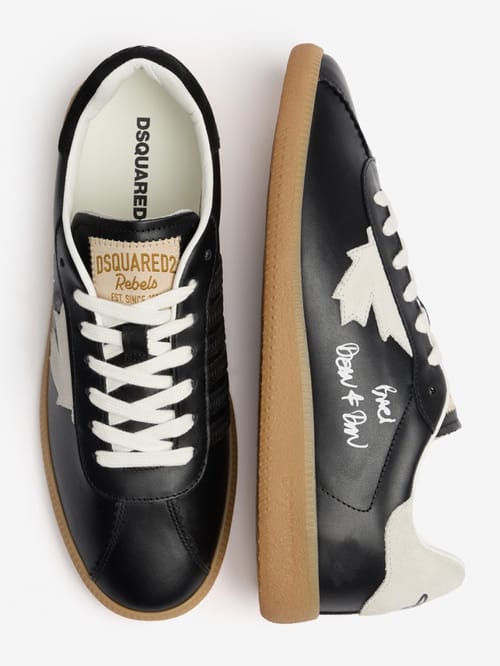 Dsquared2: Leather & poly logo sneakers