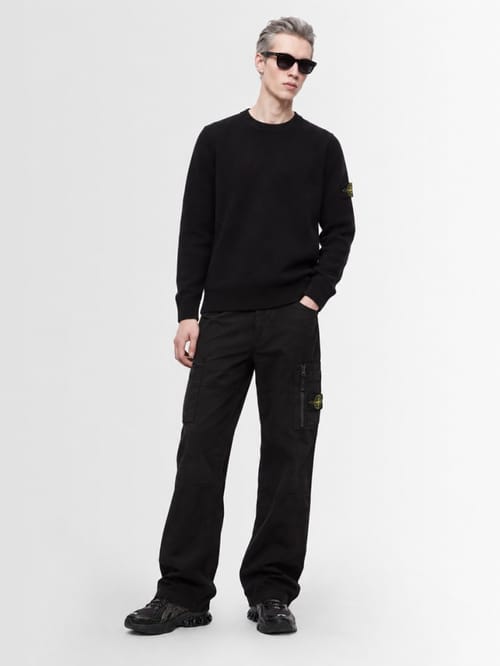 Stone Island: logo 棉质圆领毛衣
