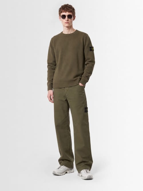 Stone Island: Logo 棉质圆领毛衣