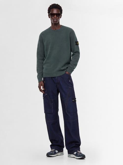 Stone Island: Logo棉质圆领毛衣