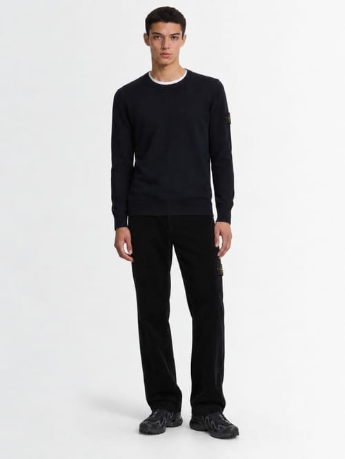 Stone Island: Logo cotton slim pants