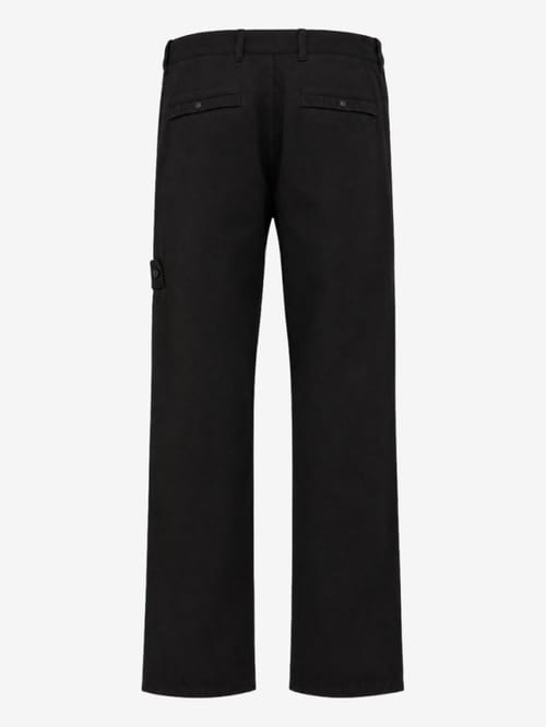 Stone Island: Logo cotton slim pants